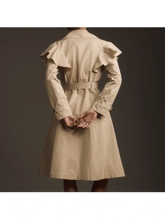 NWOT Anthropologie Ruffled
Trench Coat Size Small - Picture 2 of 3